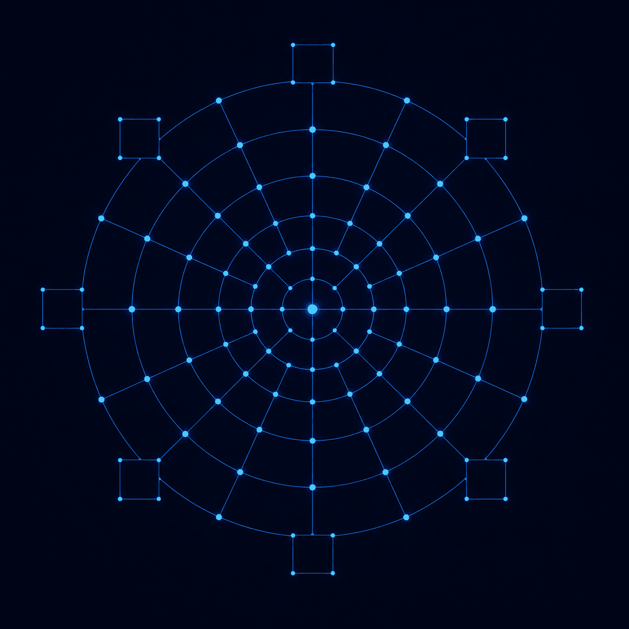 Symmetrical system diagram representing stability and consistency